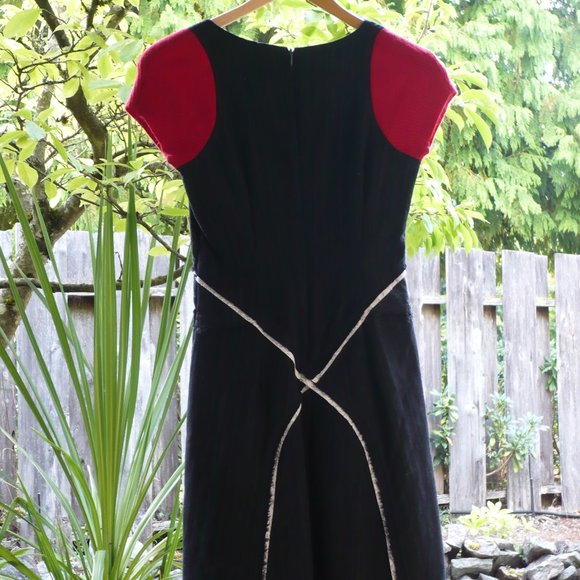 Whimsigoth Wool Knit Red Cap Sleeve Dress - Picture 7 of 13